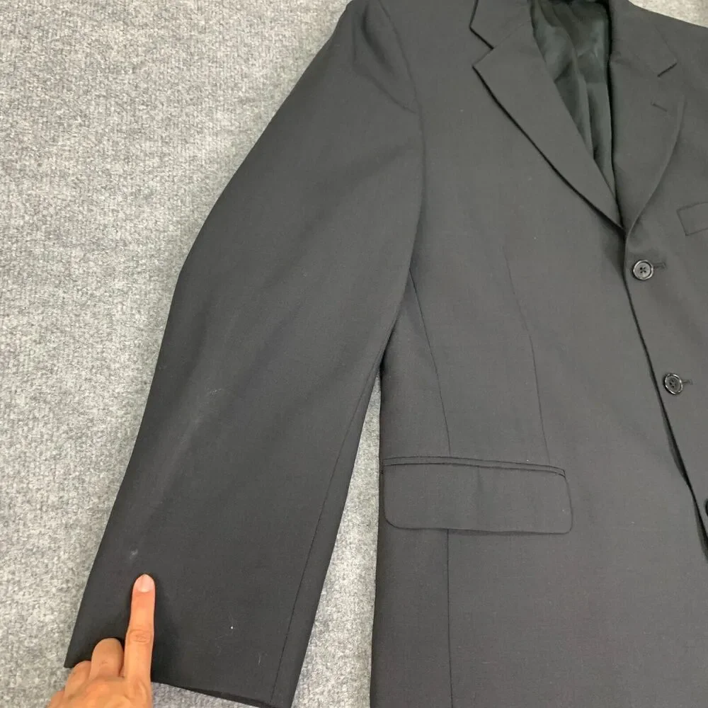 Vintage Brooks Brothers‎ Blazer Mens 42 Black Single Breasted 3 Button Wool
